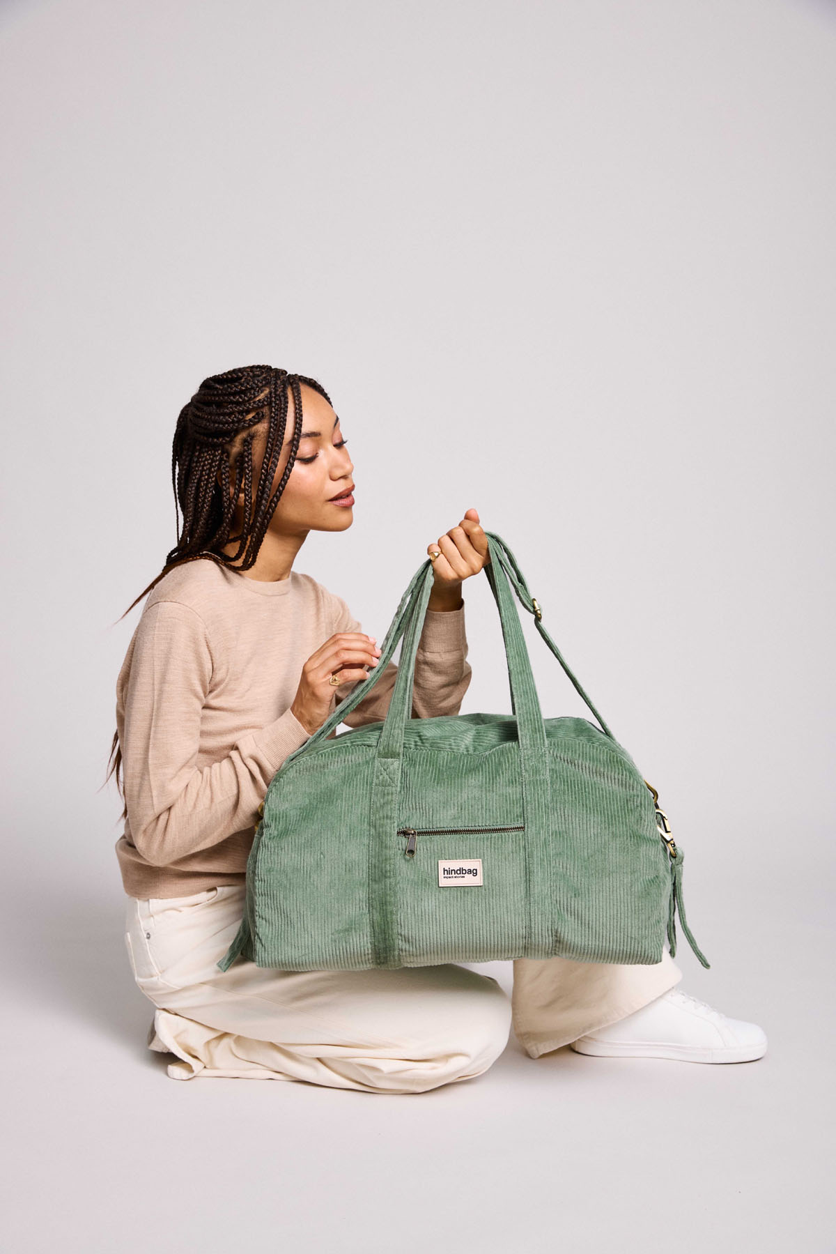 Hindbag Basile Verzorgingstas Velvet Seafoam Green 48x28x19 cm