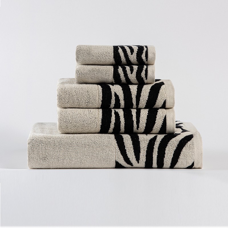 Lasa Home Washand Zebra 16x21 cm Beige/Zwart