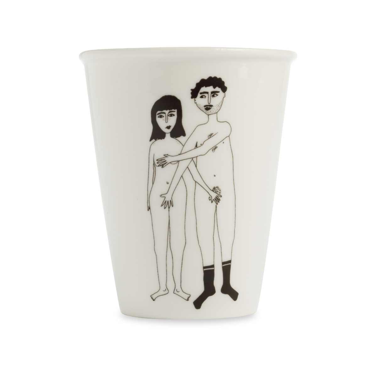 HelenB Beker Naked Couple 220ml - Porselein - 8x9.5 cm