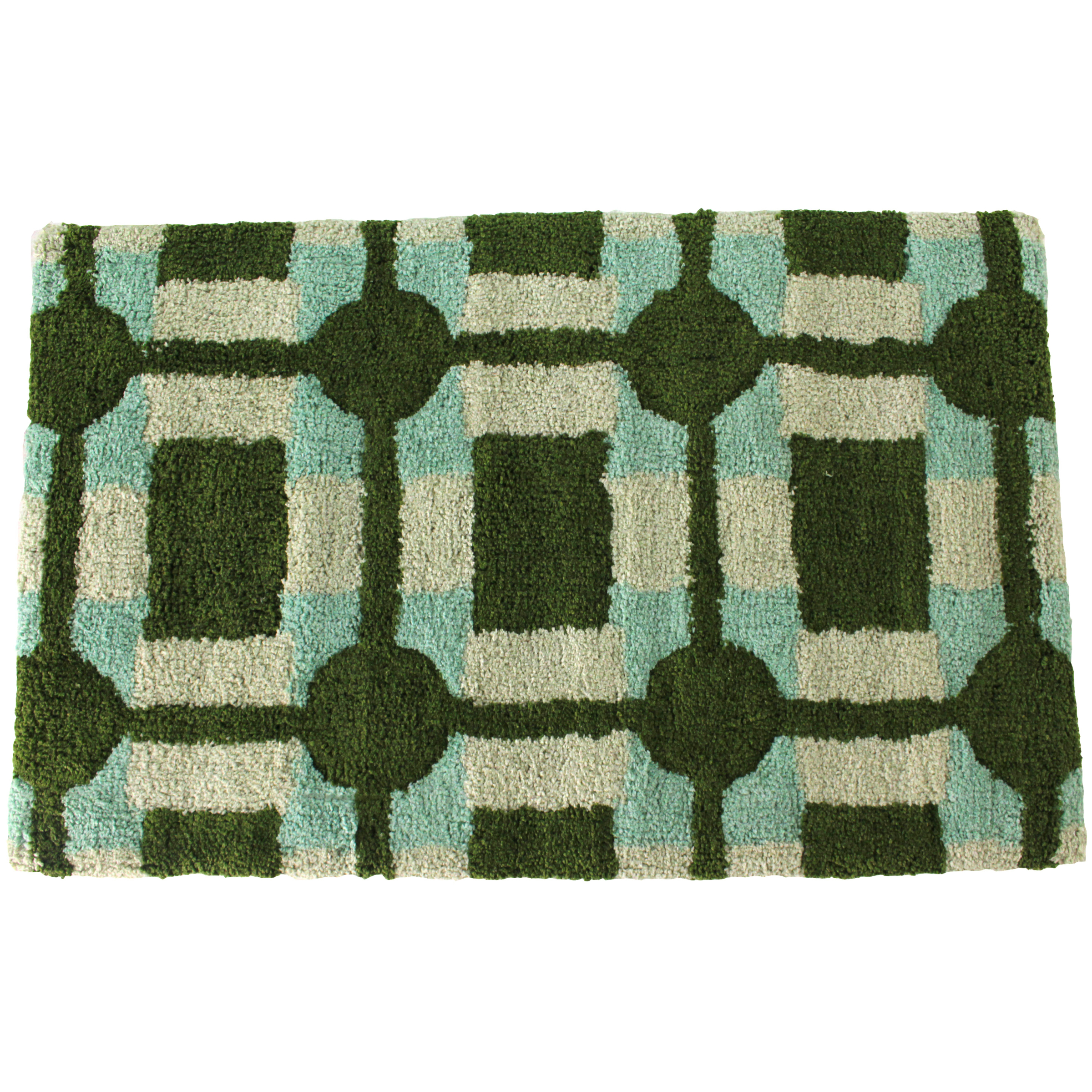 Badmat Geometric 50x80 cm - Katoen - Groen Badmat Geometric 50x80 cm - Katoen - Groen