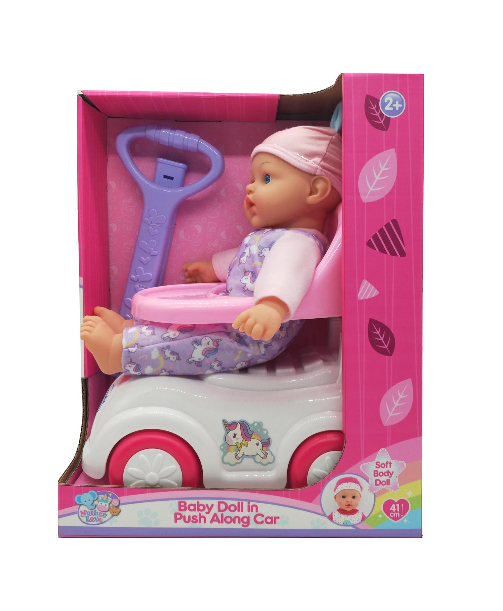 Babypop 41 cm in Eenhoornloopauto