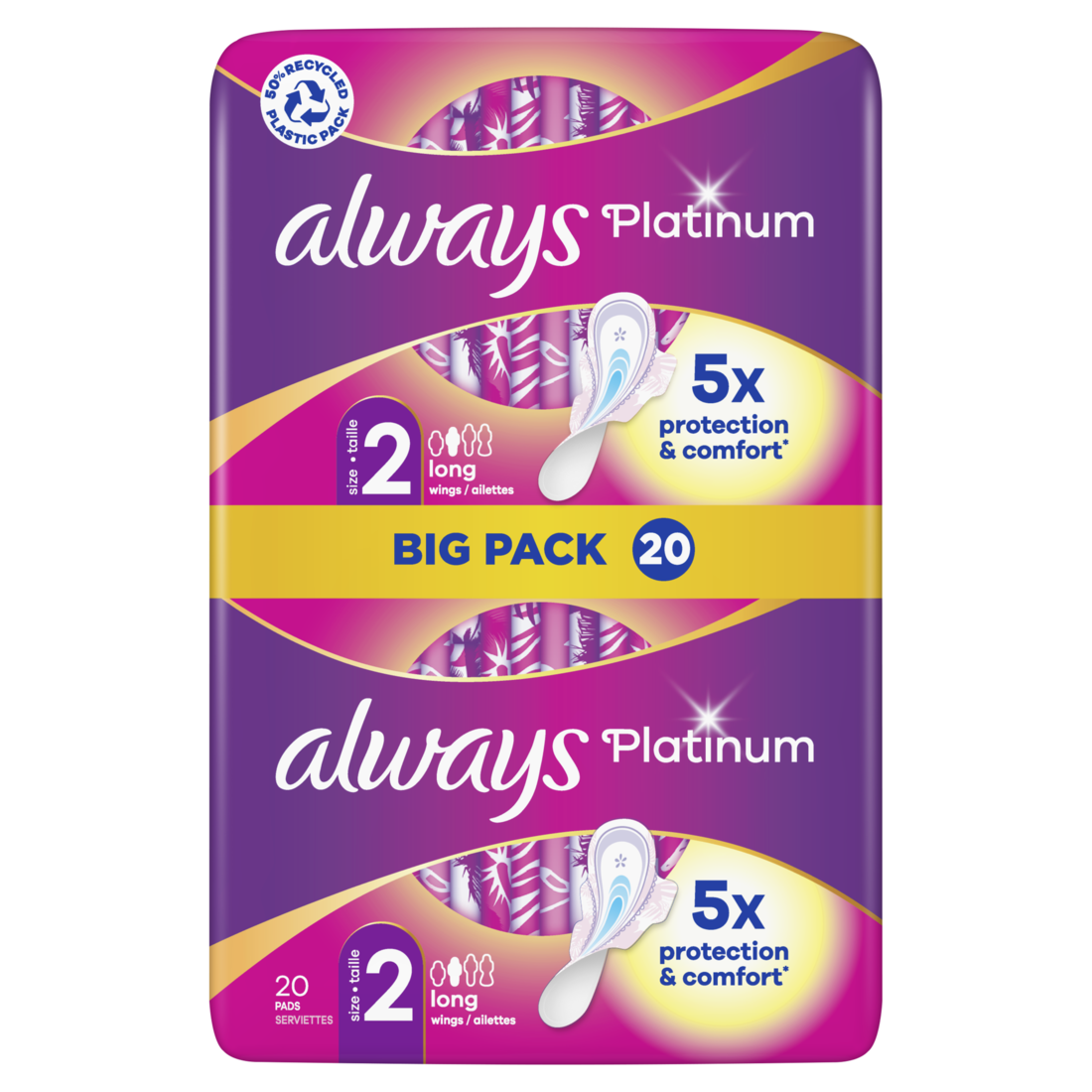Always Maandverband Platinum Long+ 20 stuks