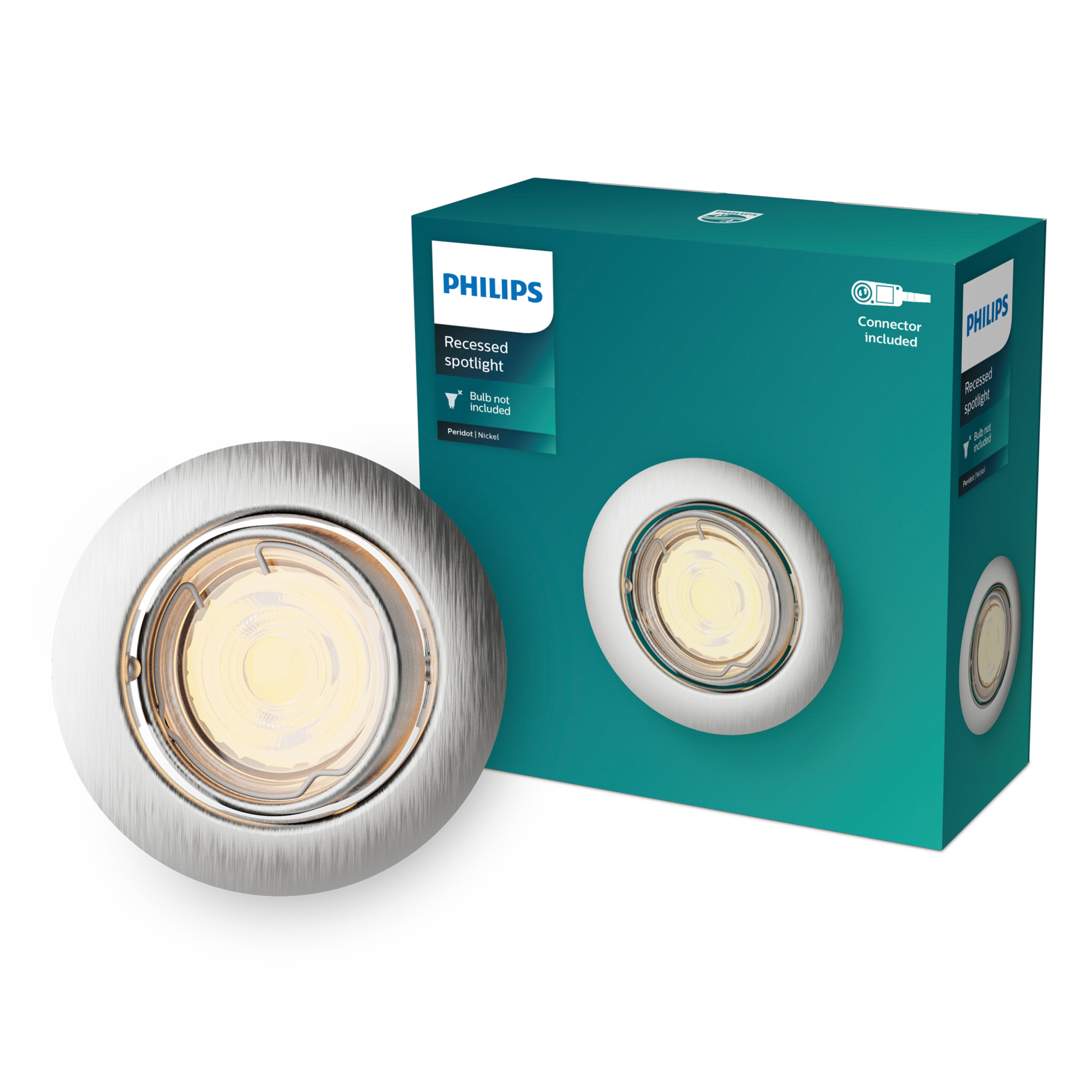 Philips Inbouwspot Peridot Rond Richtbaar GU10 Nikkel