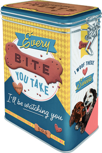 Nostalgic Art Voorraaddoos met Clip Every Bite You Take Dog Treats - Clip Top Box