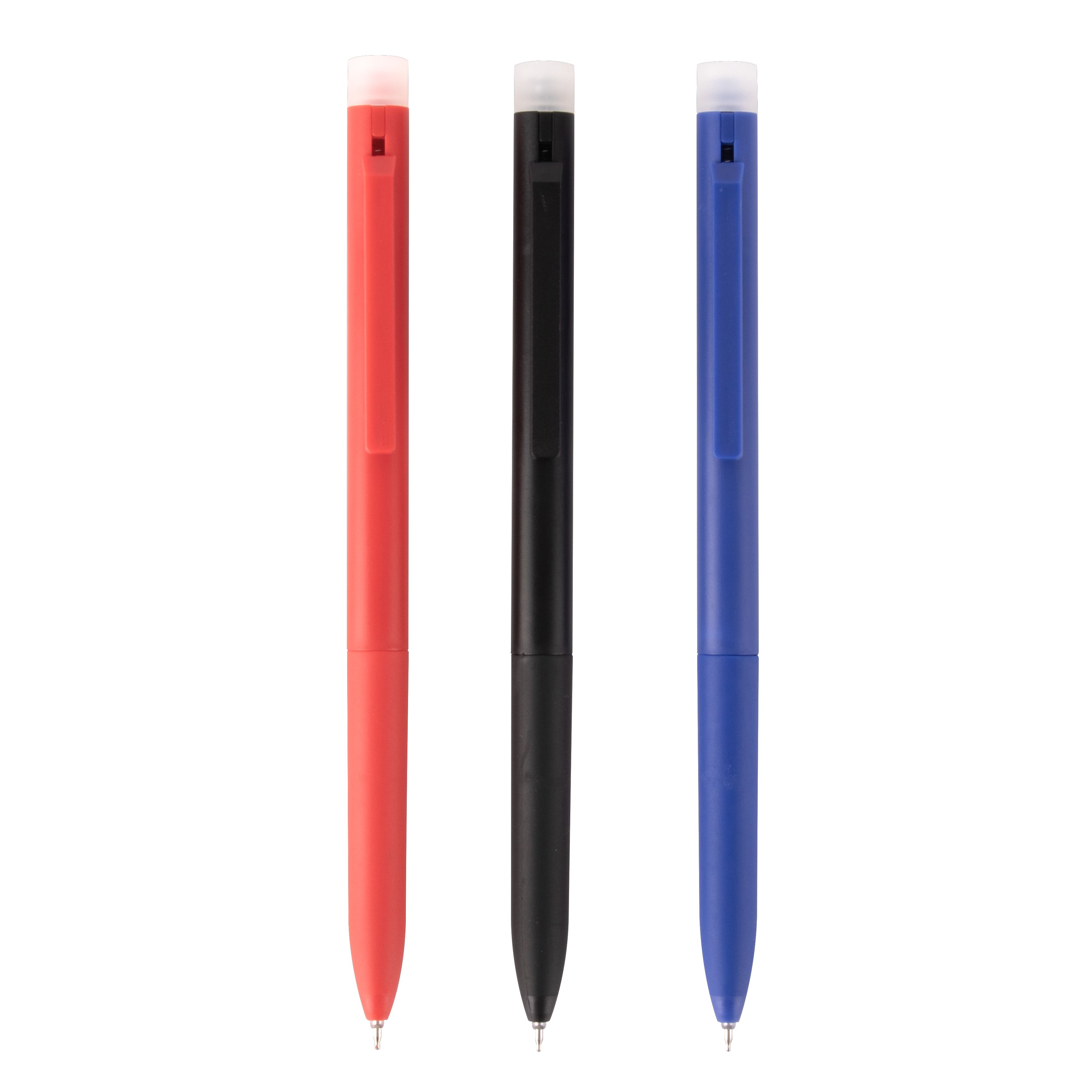 Apli Uitwisbare Balpen Blauw-Rood-Zwart 0.5 mm - 4 stuks