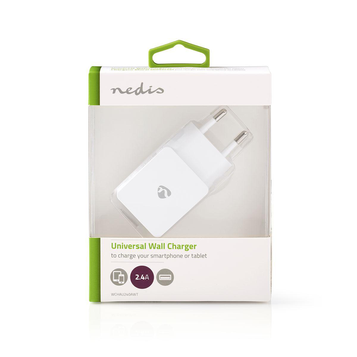 Nedis Wandoplader 2.4A 1 uitgang USB-A Wit
