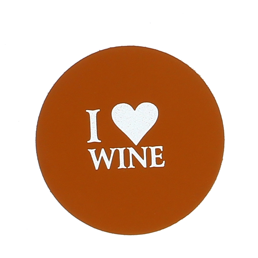 Enjoy Your Drink Glasonderzetter Leder Rond - Cognac/Silver Wine Enjoy Your Drink Glasonderzetter Leder Rond - Cognac/Silver Wine