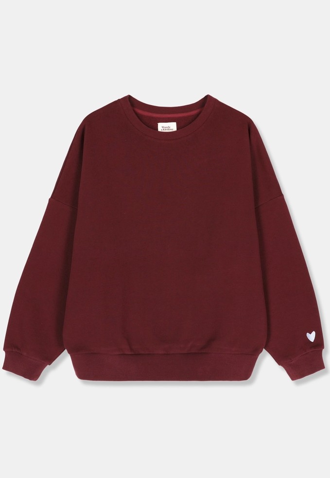 Woody & Kirilove Sweater Meisjes Oversized Bordeaux - 16 jaar