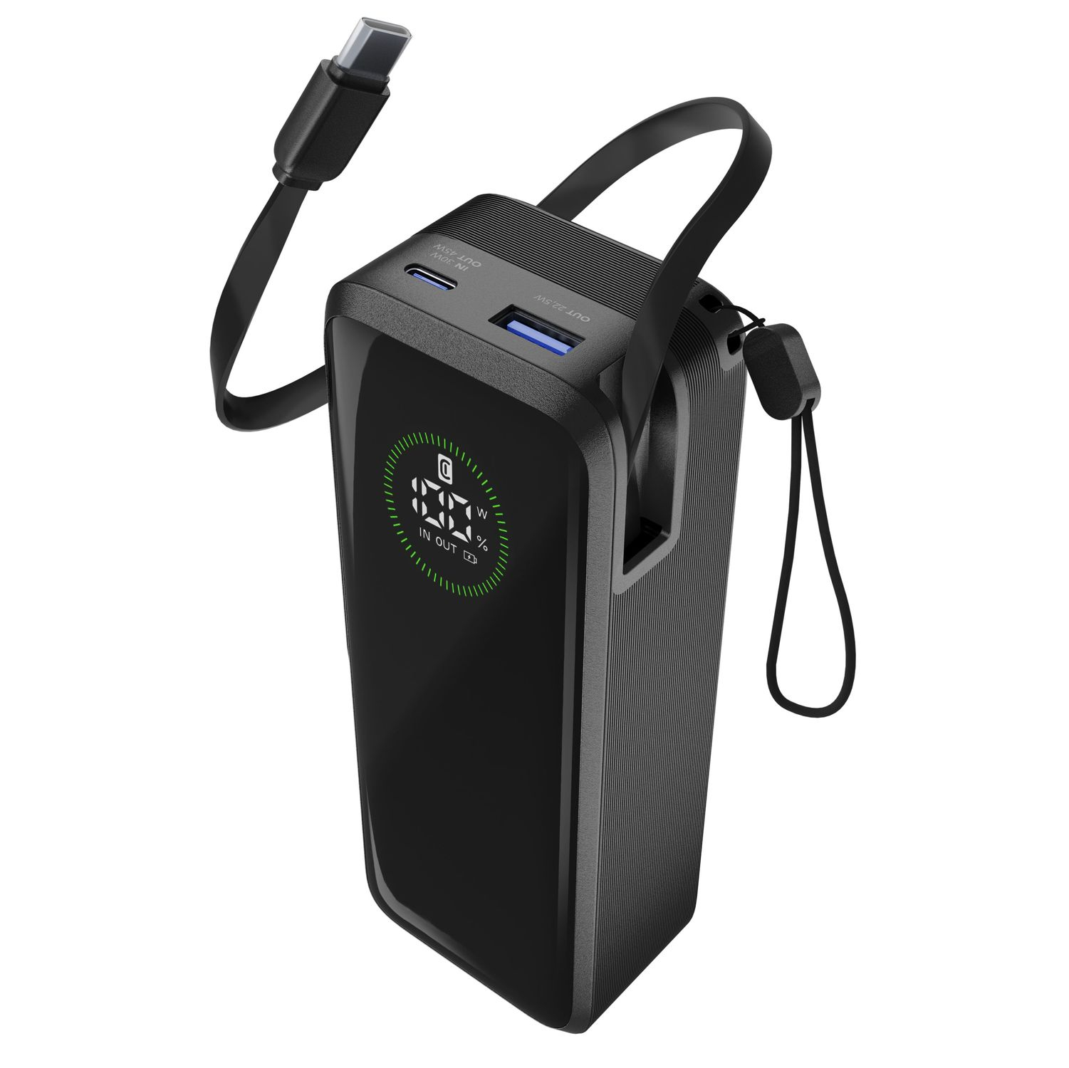 Cellularline Powerbank Roller 20.000mAh 65 W - Zwart