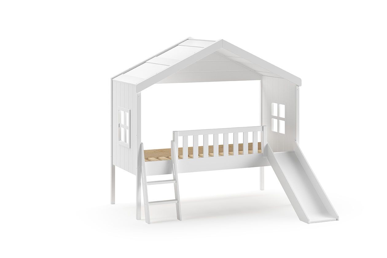 Vipack Huisbed met Glijbaan Wit 90x200 cm