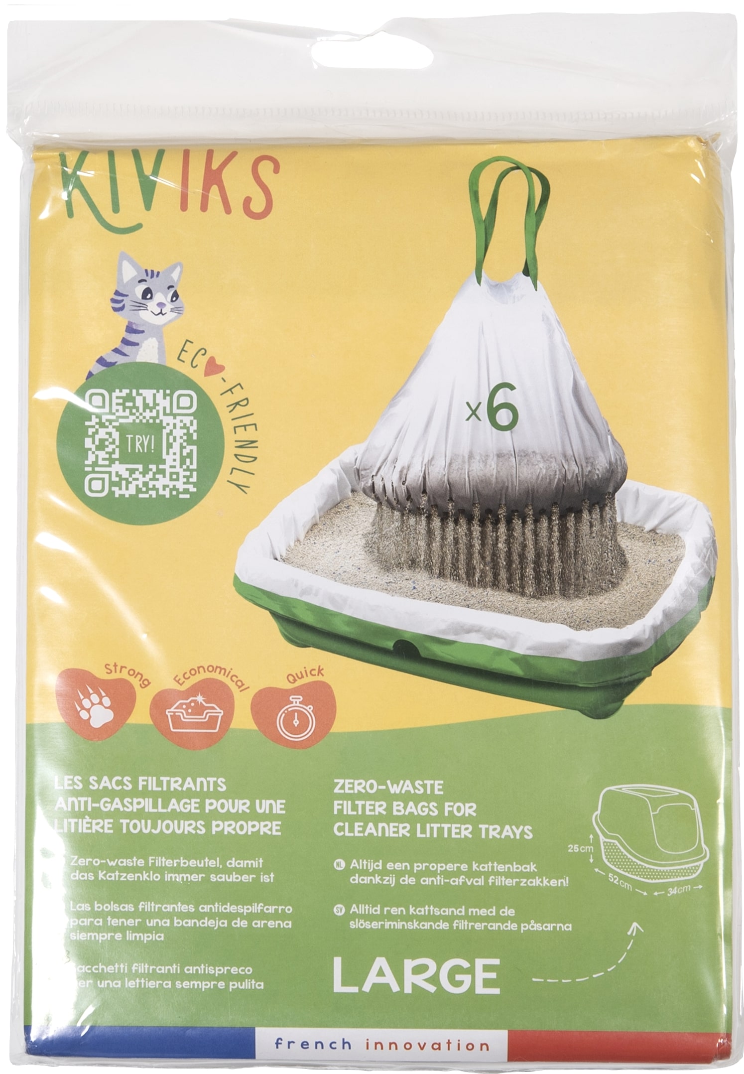 Kiviks Filterzakken voor Kattenbak 34 x 52 x 25 cm Groen