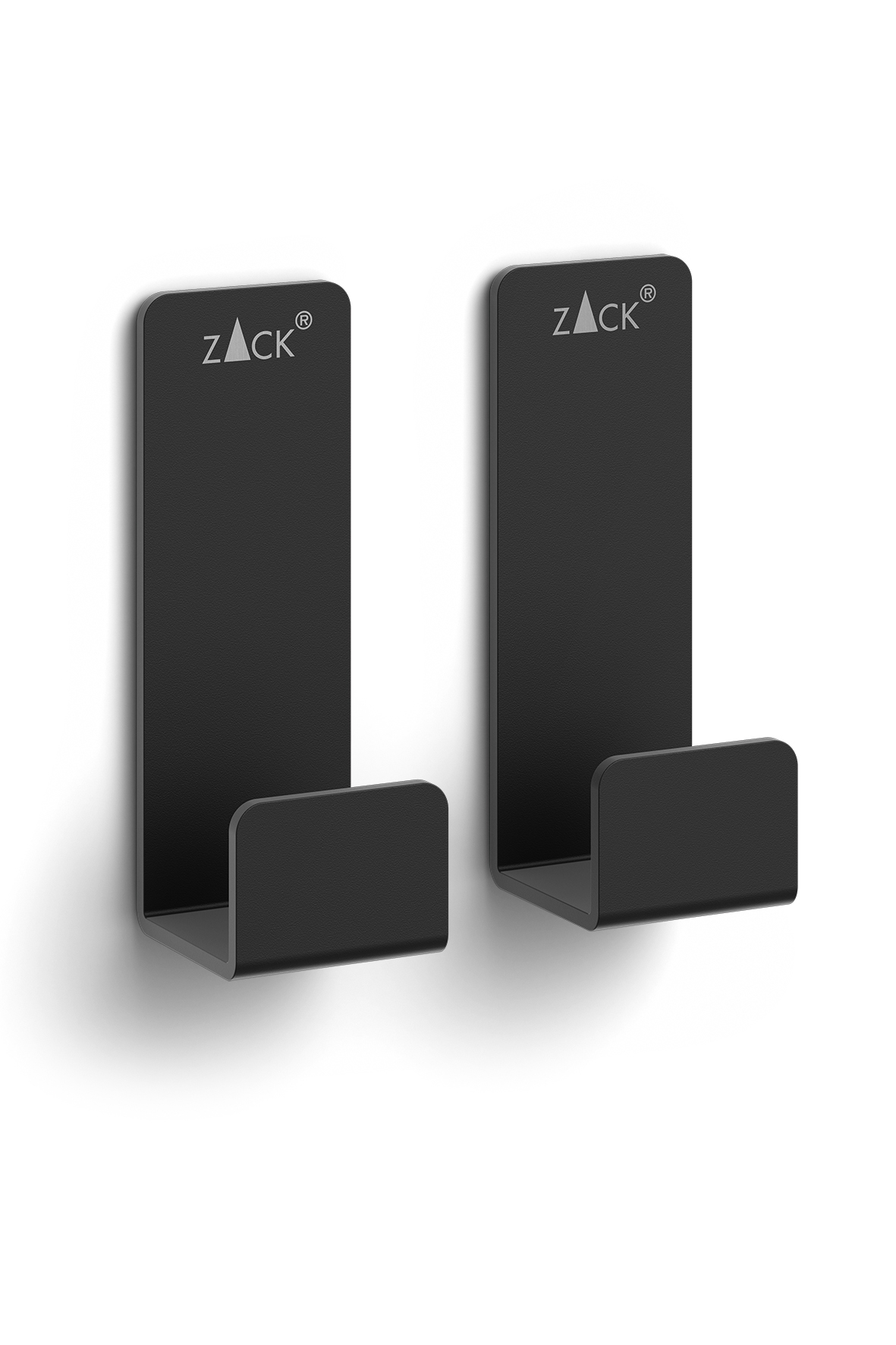 ZACK Handdoekhaak Potes Set 2 stuks 2x2x5.5 cm - RVS - Zwart