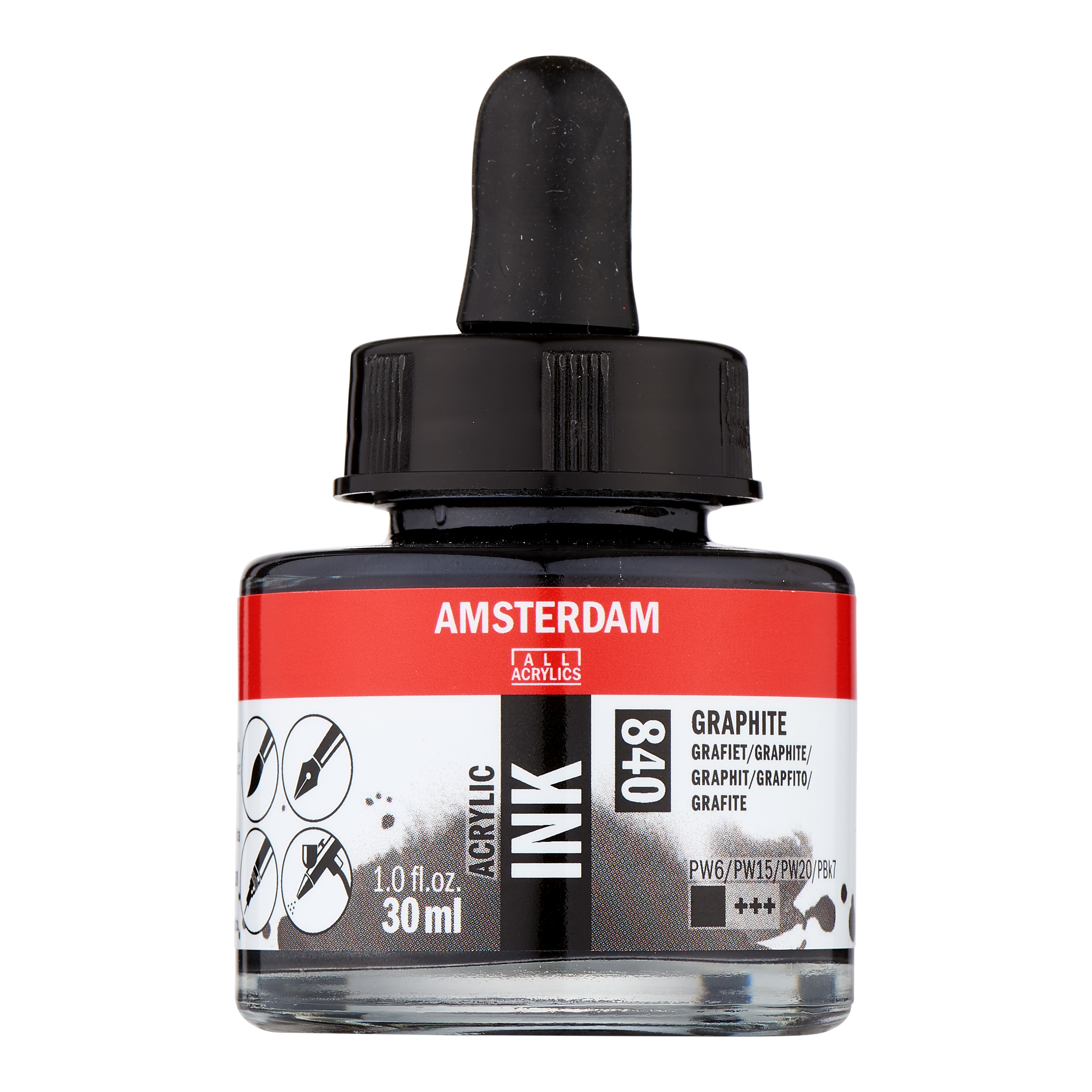 Amsterdam Acrylinkt Fles 30 ml Grafiet 840