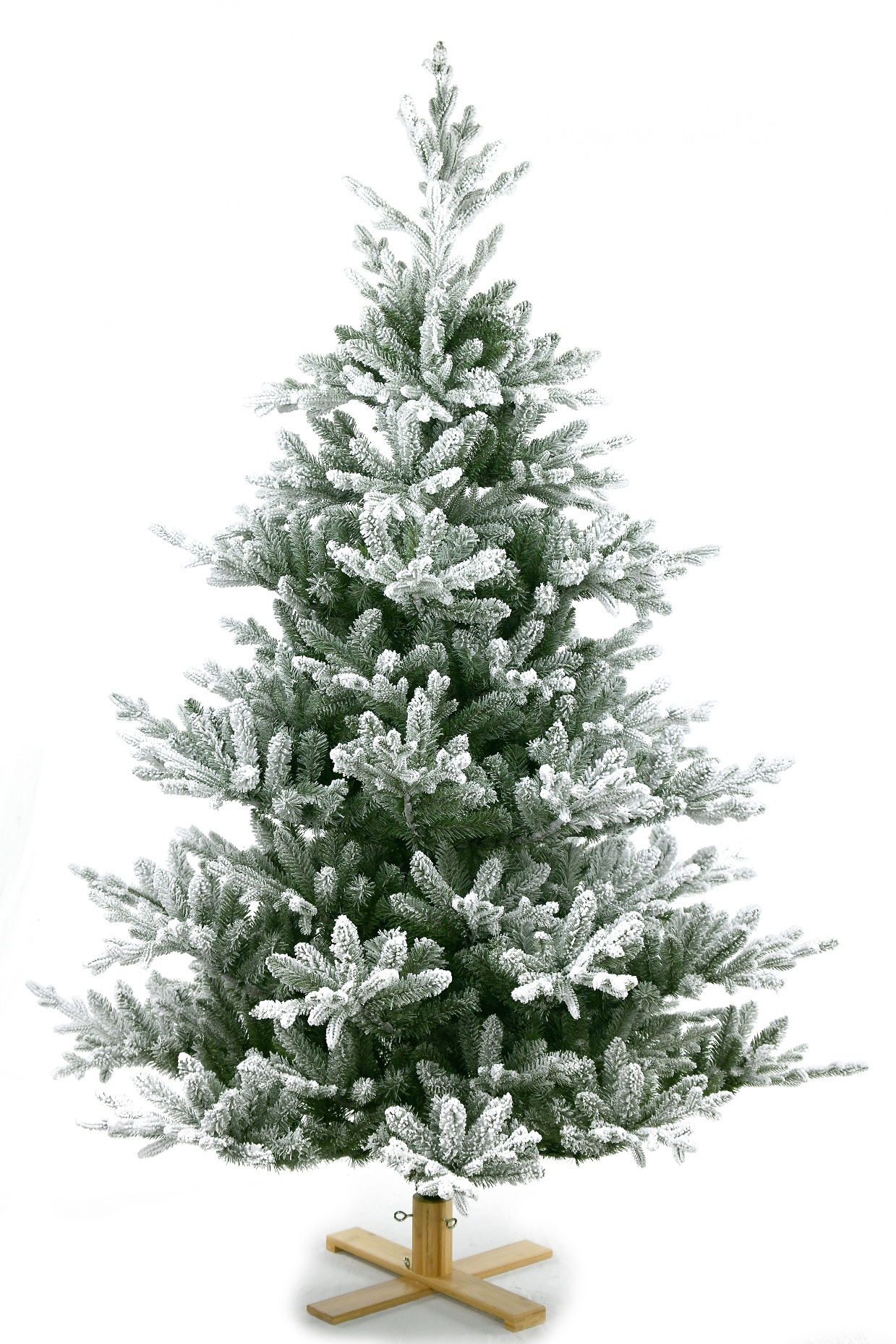 Kerstboom Tolga Flocked Hinged 213x147 cm - 2076 Tips - Houten Basis - PE