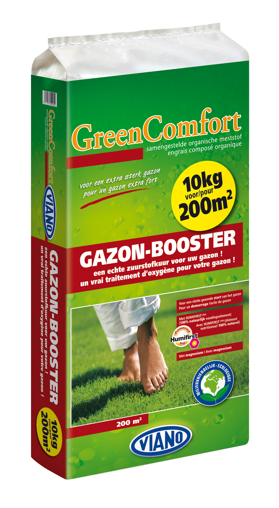 VIANO Greencomfort Gazonbooster 200 m2 Organisch Zuurstofkuur voor Sterk Gazon