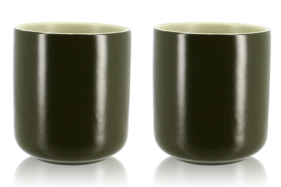 OGO The & Cafe Mok Outo Khaki 270ml set 2 stuks - zonder Oor