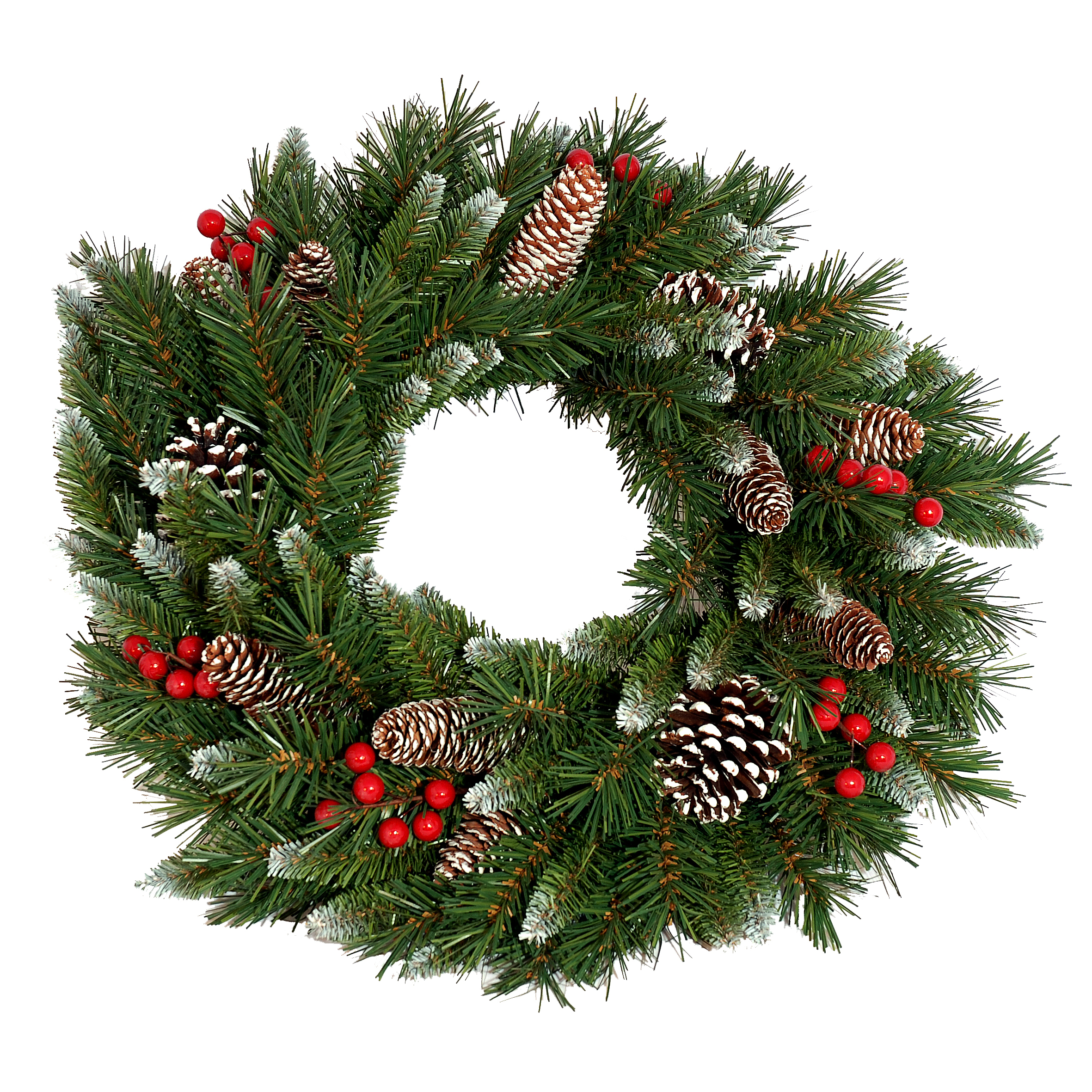 Kerstkrans Frosted Berry 60cm - 180 Tips - PVC