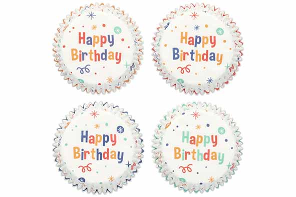 Birkmann Muffinvorm Happy Birthday set 100 stuks 7x3 cm