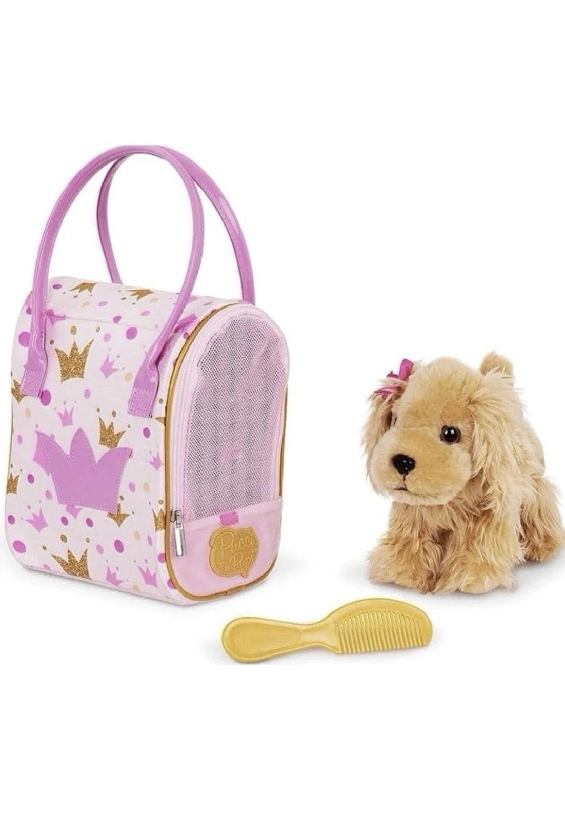 Pucci Pals Glamourtas met roze kroon en  met hond Cocker Spaniel