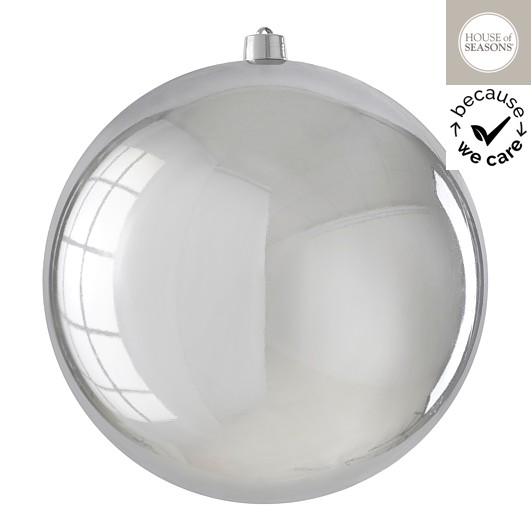 House of Seasons Kerstbal PLC Zilver 50cm Glanzend