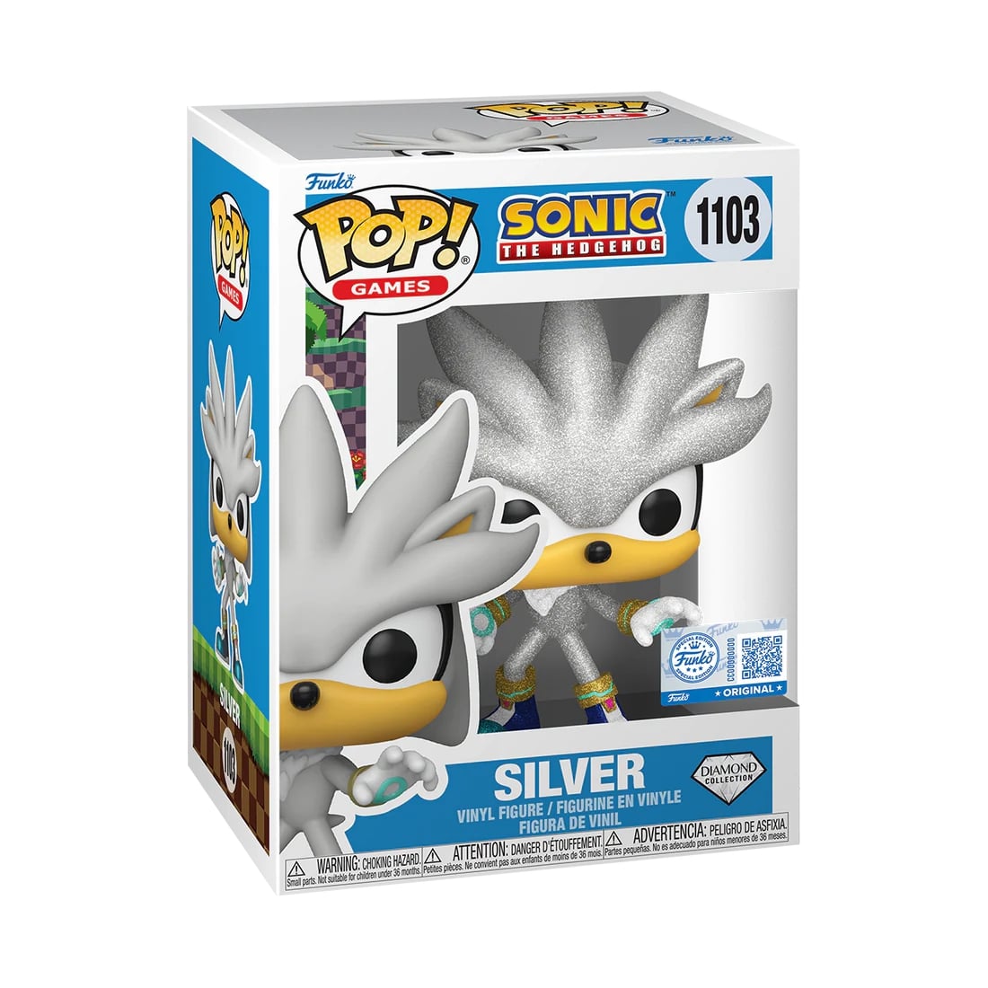 Funko Pop! Games - Sonic The Hedgehog: Silver -> Diamond Edition 1103 Funko Pop! Games - Sonic The Hedgehog: Silver -> Diamond Edition 1103