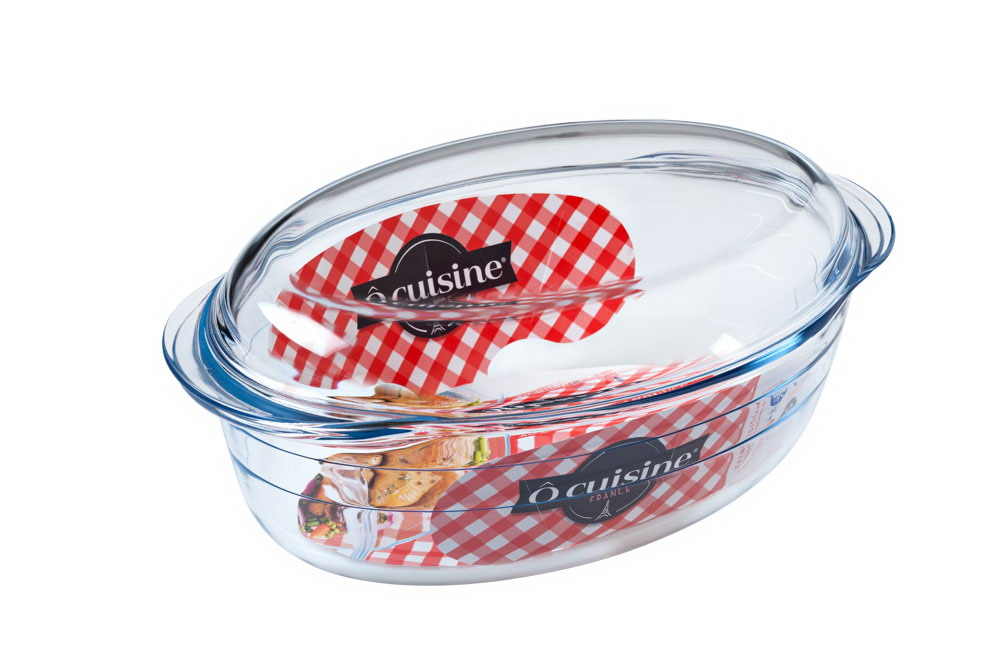O Cuisine Ovenschaal 33x20 cm met Deksel - Glas - 4l - Ovaal