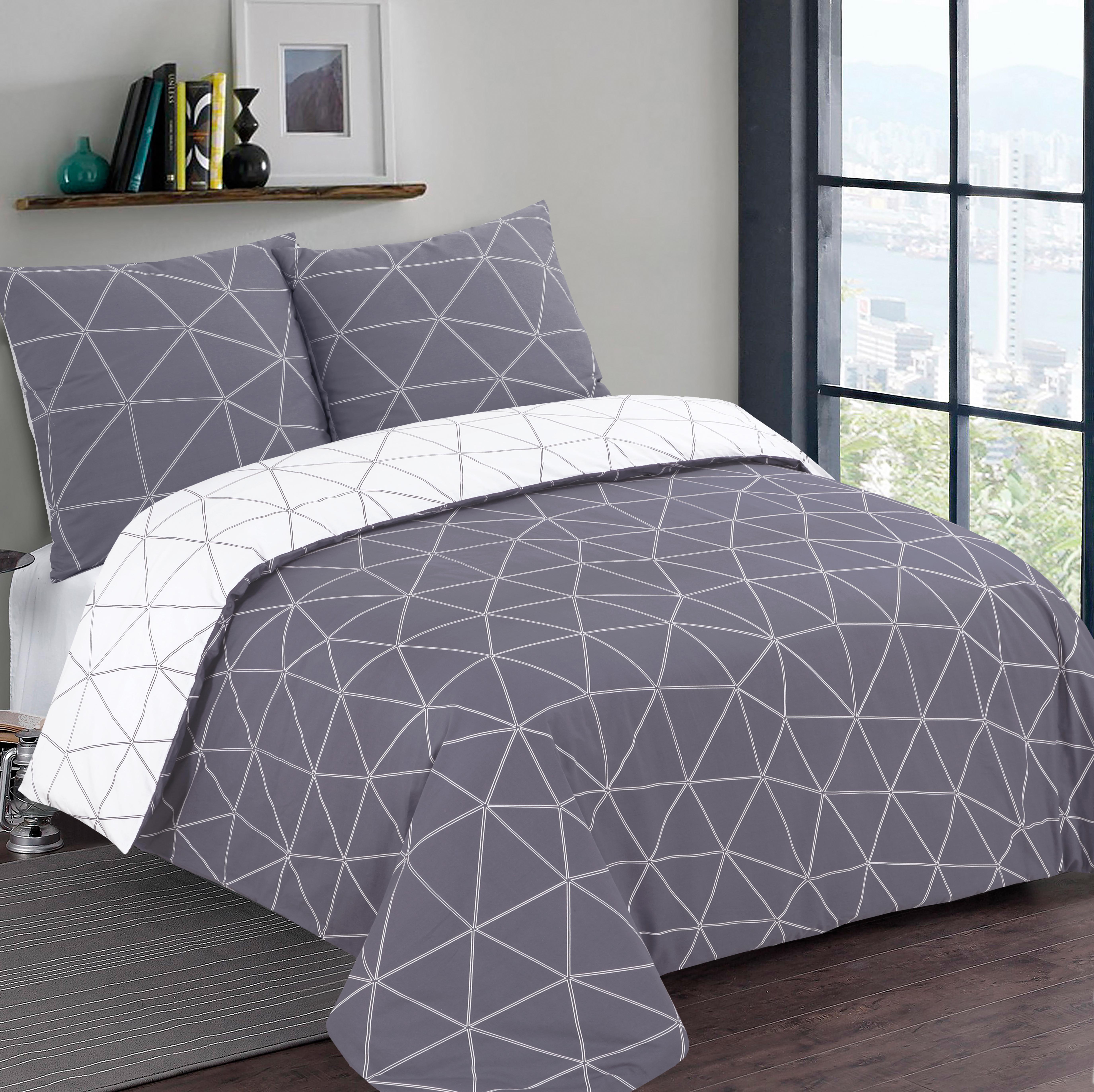 Vision Dekbedovertrek Hugo Grijs 240x220 cm Flanel