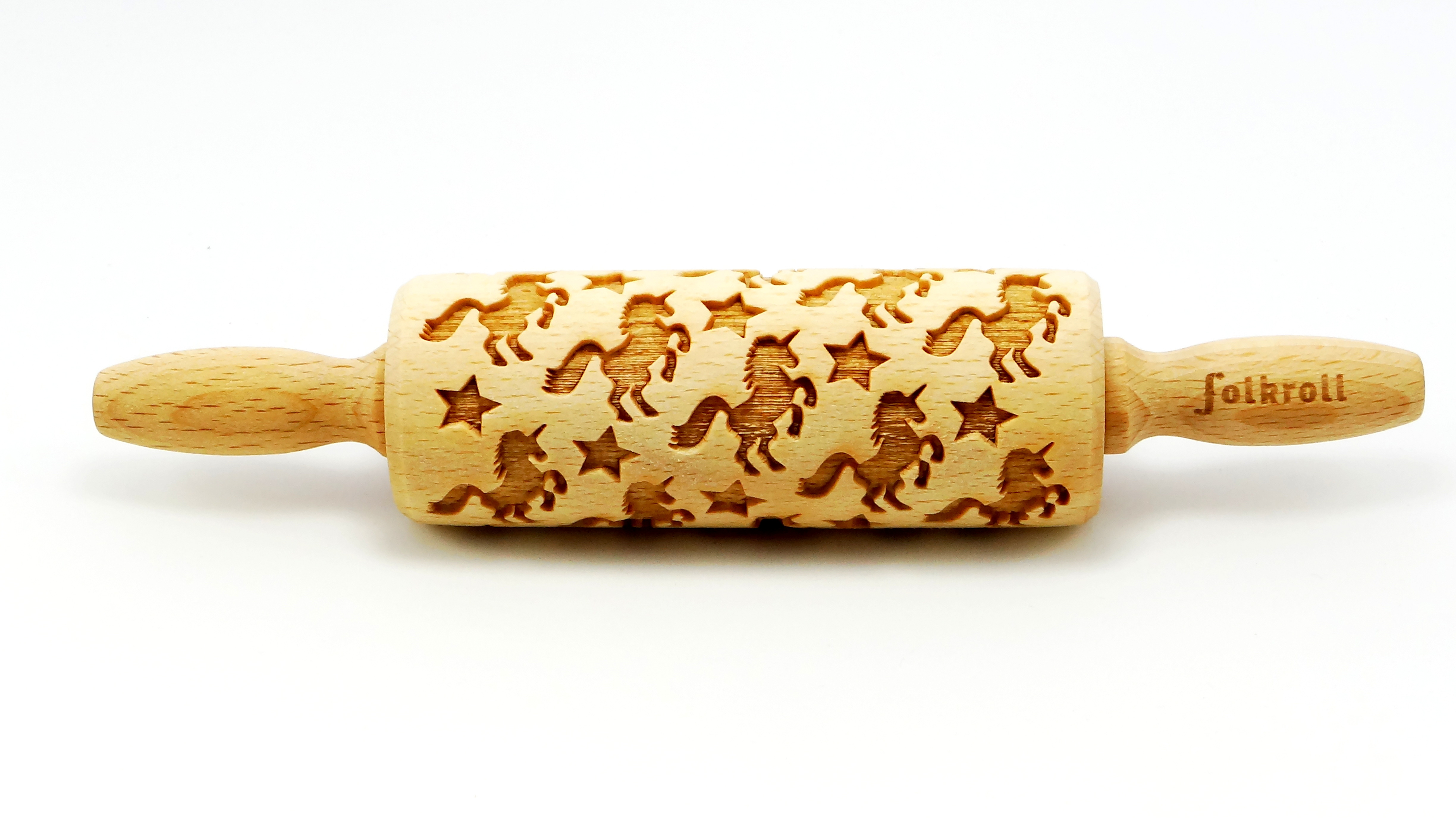 Folkroll Deegrol Junior Eenhoorns - 23x4.5 cm - Hout