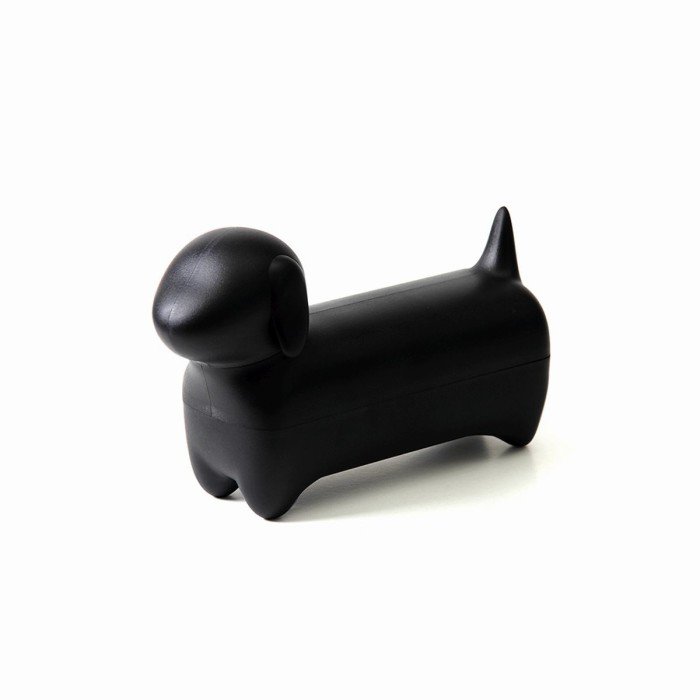 Qualy Dacholder Dog Black - 7.6x24.4x14.7cm