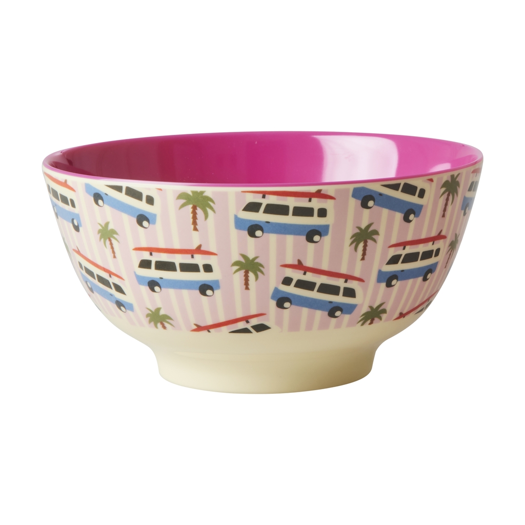 Rice Bowl Melamine 700 ml Cars Pink 15x7.5 cm