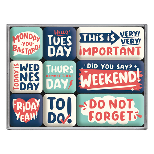 Nostalgic Art Magneten Happy Week set 9 stuks