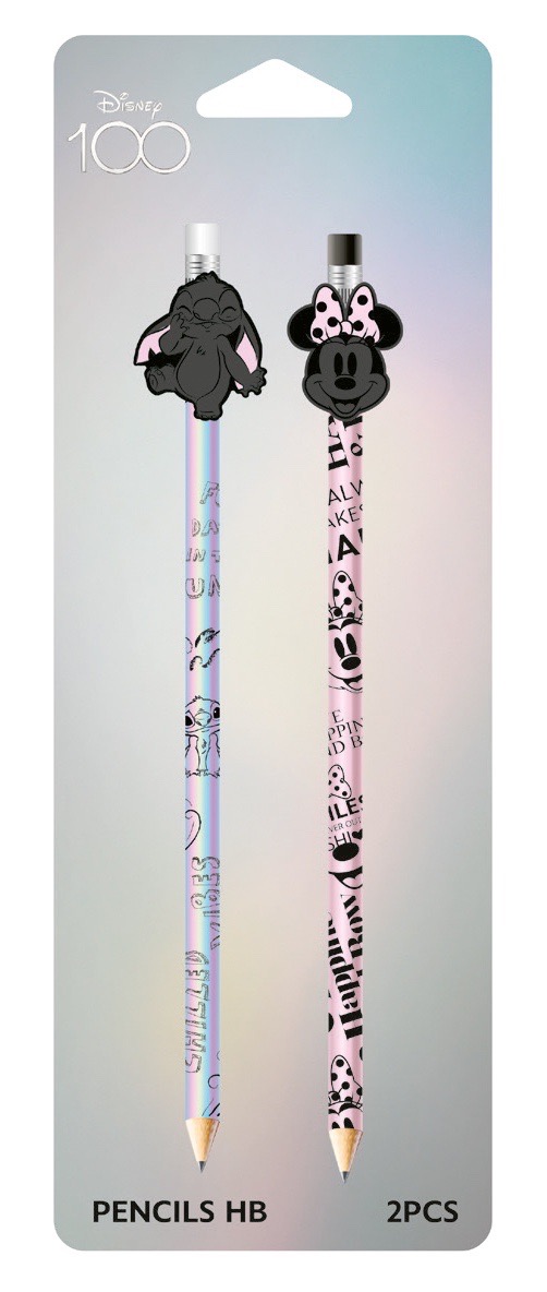 Minnie en Stitch Potlood met Gom Disney 100 - 2 stuks