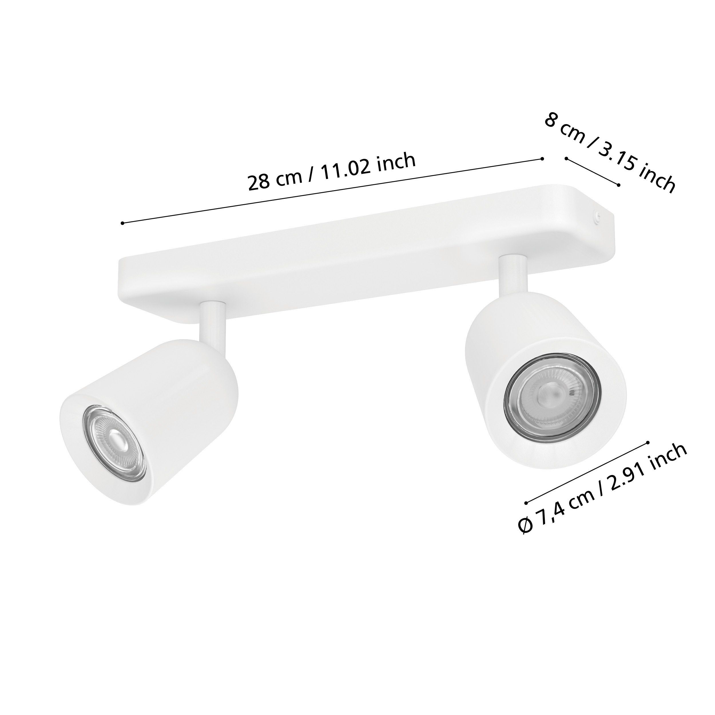 Eglo Camaldoli Opbouwspot Wit 2x GU10 10W Eglo Camaldoli Opbouwspot Wit 2x GU10 10W