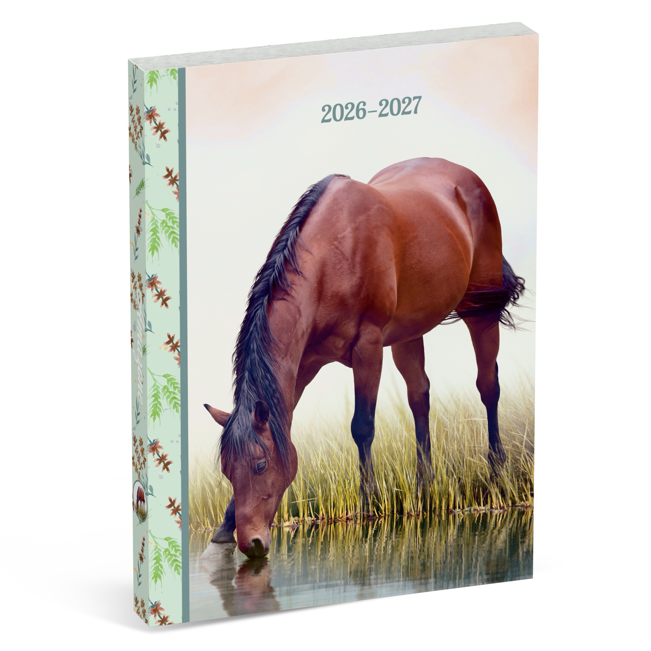 Amazone Schoolagenda 2026-27 Internationaal 1dag/pag Paard Bruin 12.5x17.5 cm