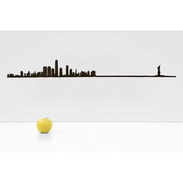 The Line Panorama Muurdecoratie Metaal New York - Jersey - Zwart - XL