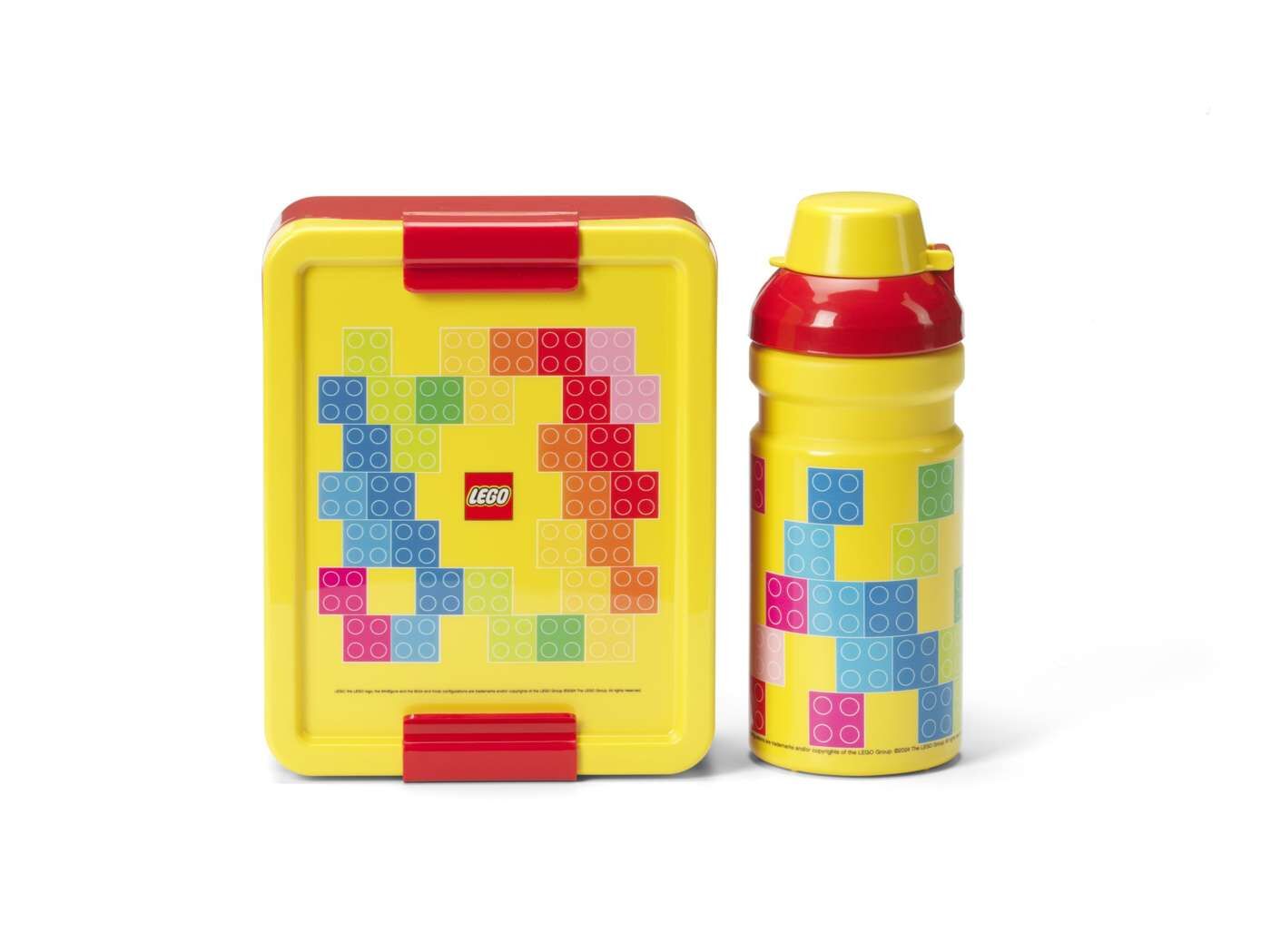 Lego Lunchset Brick Pattern - Lunchbox 17x13.5x7 cm & Drinkfles 390ml