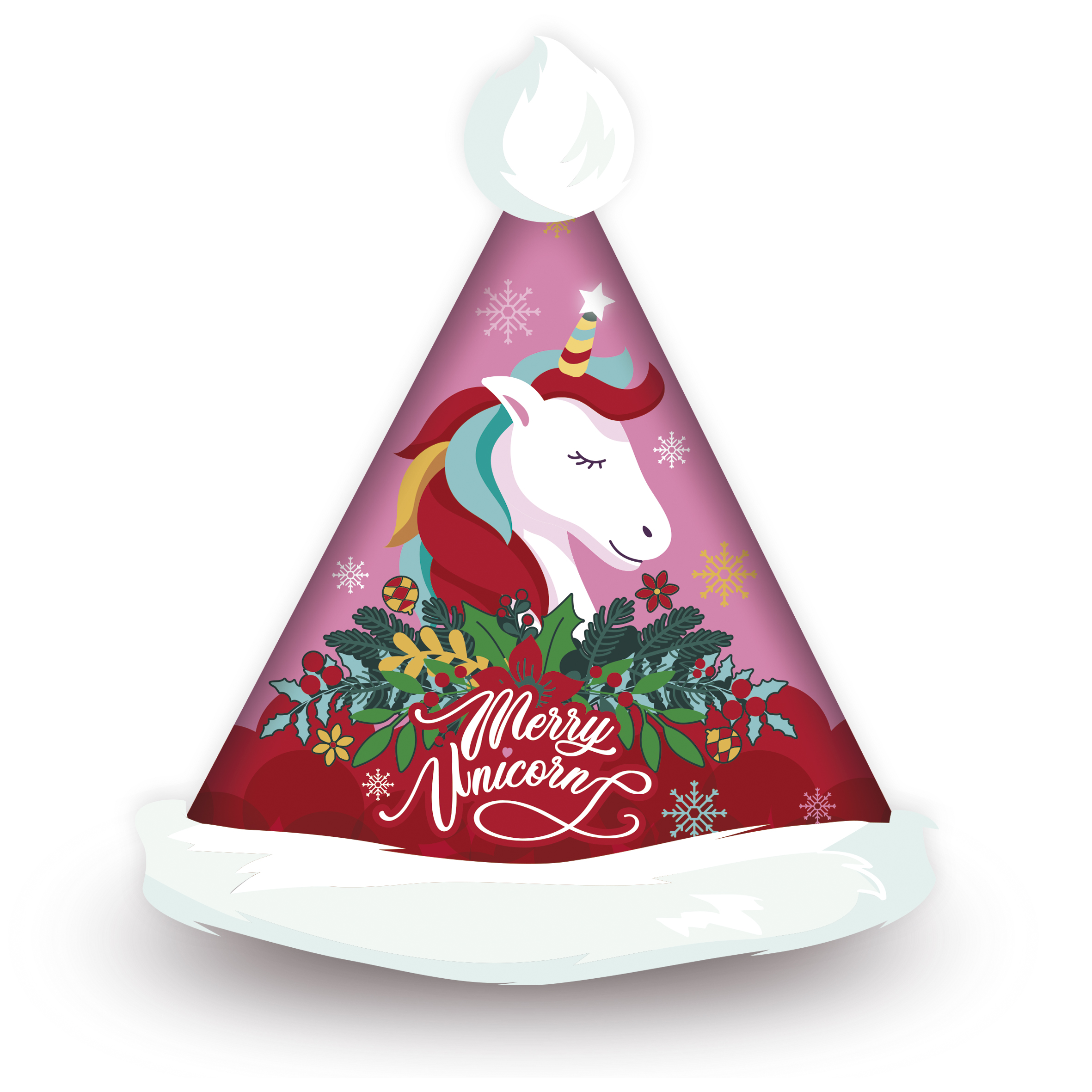 Kerstmuts 37 cm Unicorn