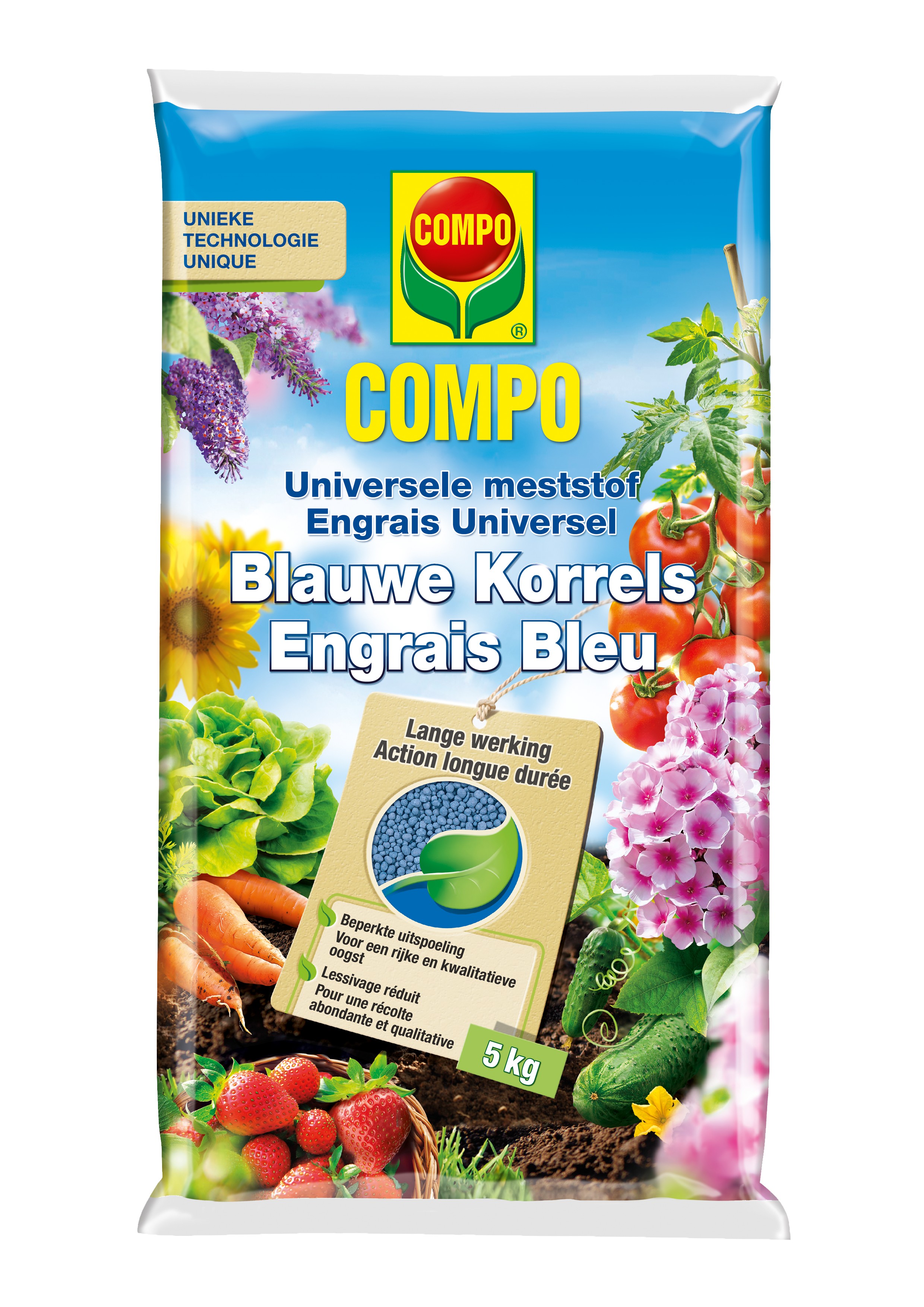 COMPO Blauw Universele Meststof 5kg Novatec langzame werking