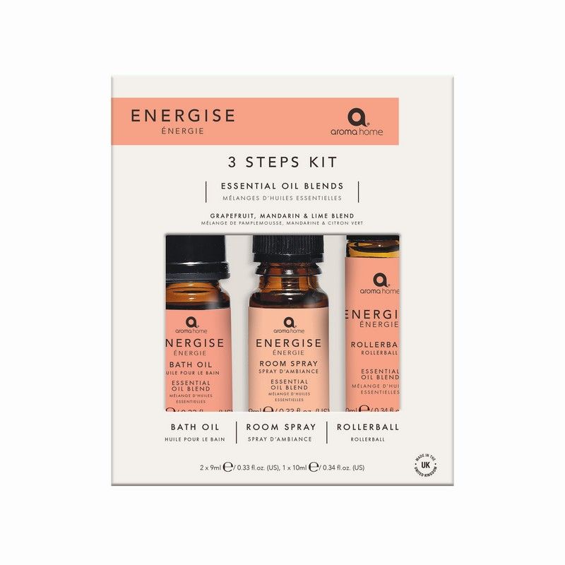 Aroma Home Energise Set - Kussenspray/Badolie/Rollerball
