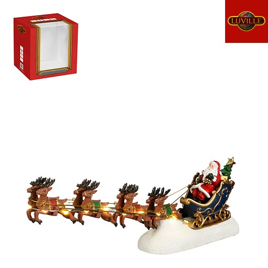 Luville Kerstman op Slee 34x7x15 cm