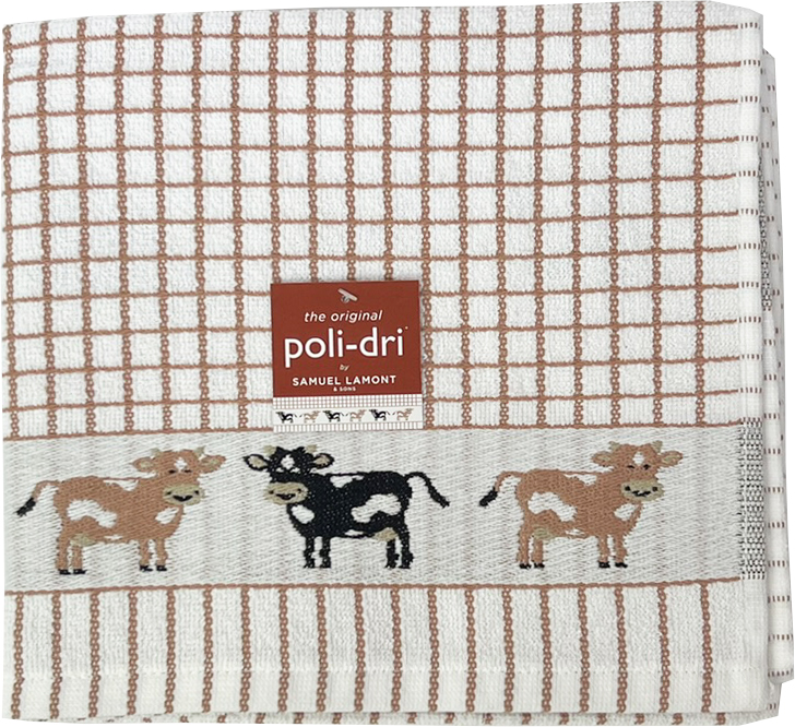 Samuel Lamont Keukenhanddoek Poli-Dri Jacquard Brown/Cow 50x70 cm