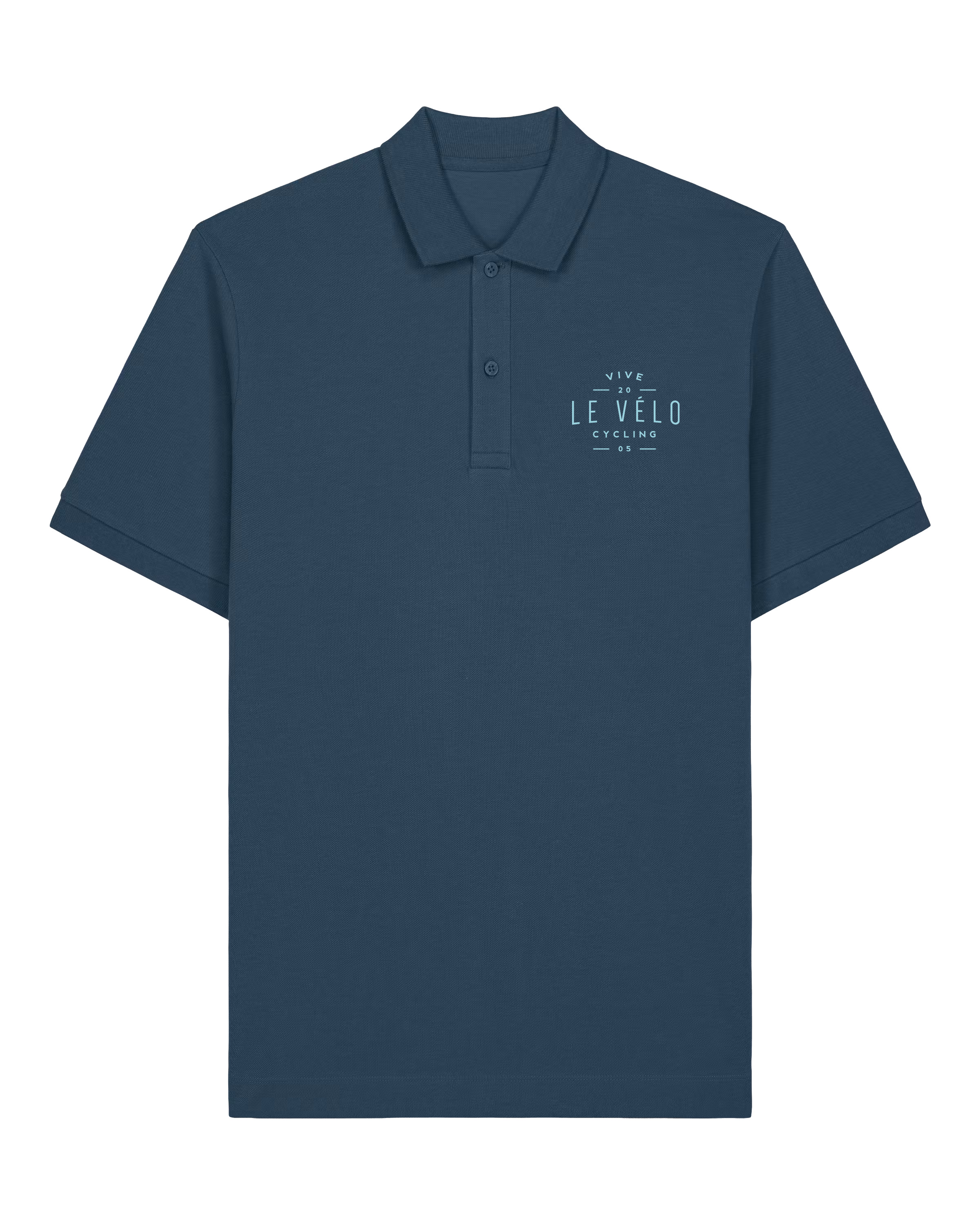 Vive le Vélo Polo Unisex VLV Retro Logo Km Broderie Regular Fit Deep Teal