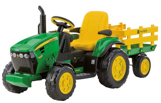 John Deere Ground Force Tractor 12 Volt Met Aanhanger - Aandrijving op 2 Wielen