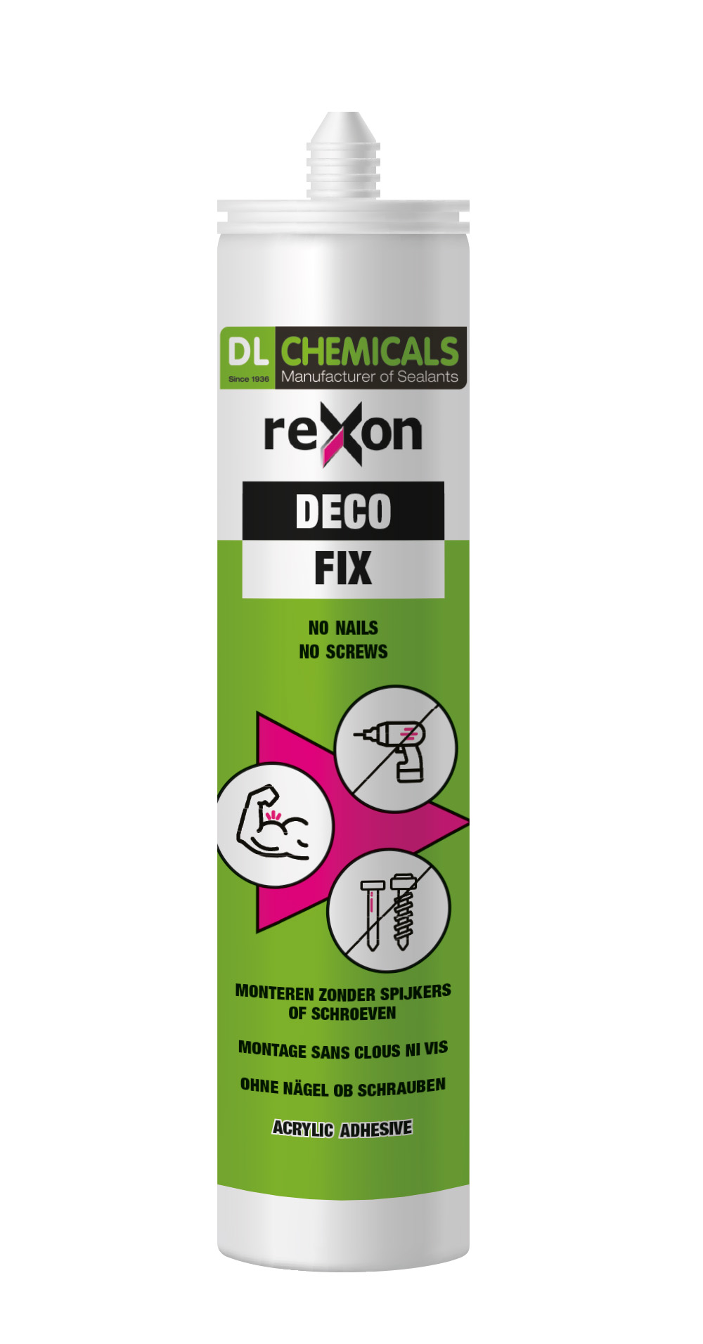 Rexon Montagelijm Deco-Fix 290 ml Wit