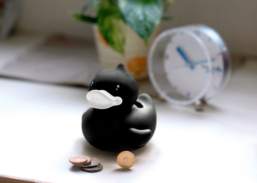 BDuck Spaarpot Zwart - 9.5 cm