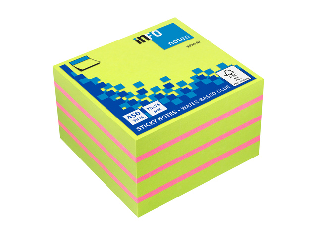 Info Notes Sticky Notes Fluo 450 vel 75x75 mm