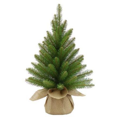Kerstboom Dunhill 61x41 cm - 75 Tips - PVC - in Jute Zak