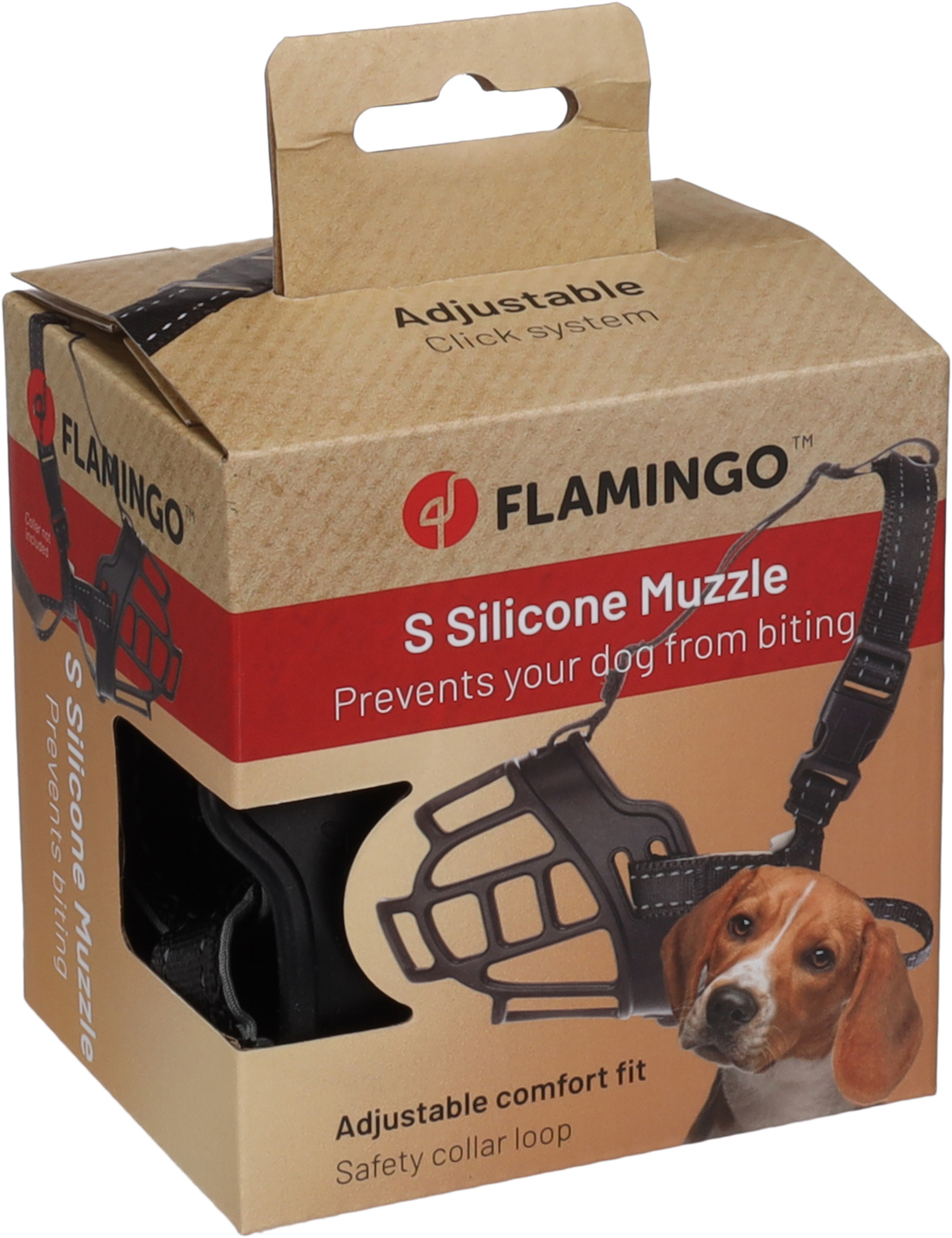 Flamingo Muilband Benzo small Nek 37-54 cm Zwart