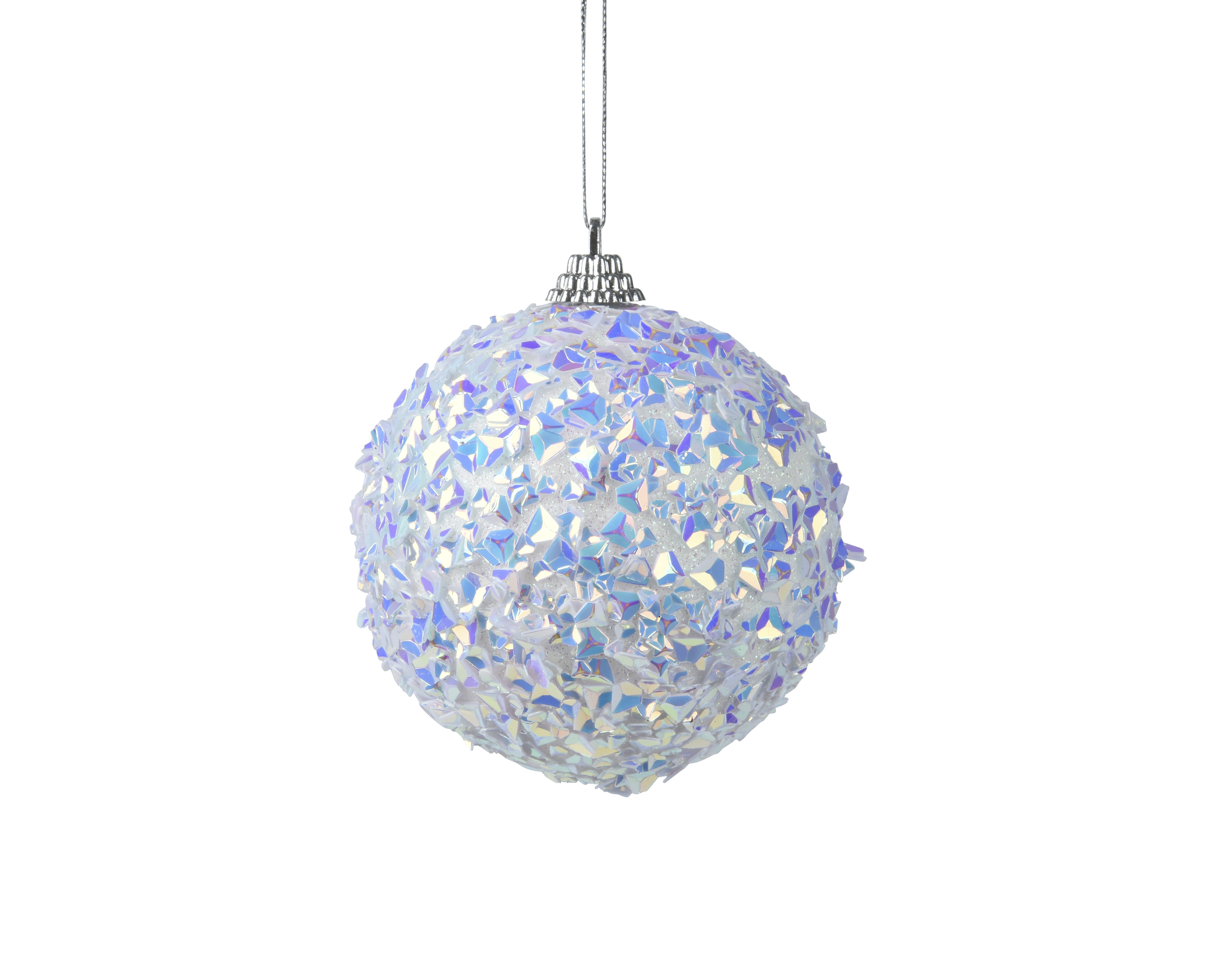 Kerstbal Foam Wit Iris 8cm