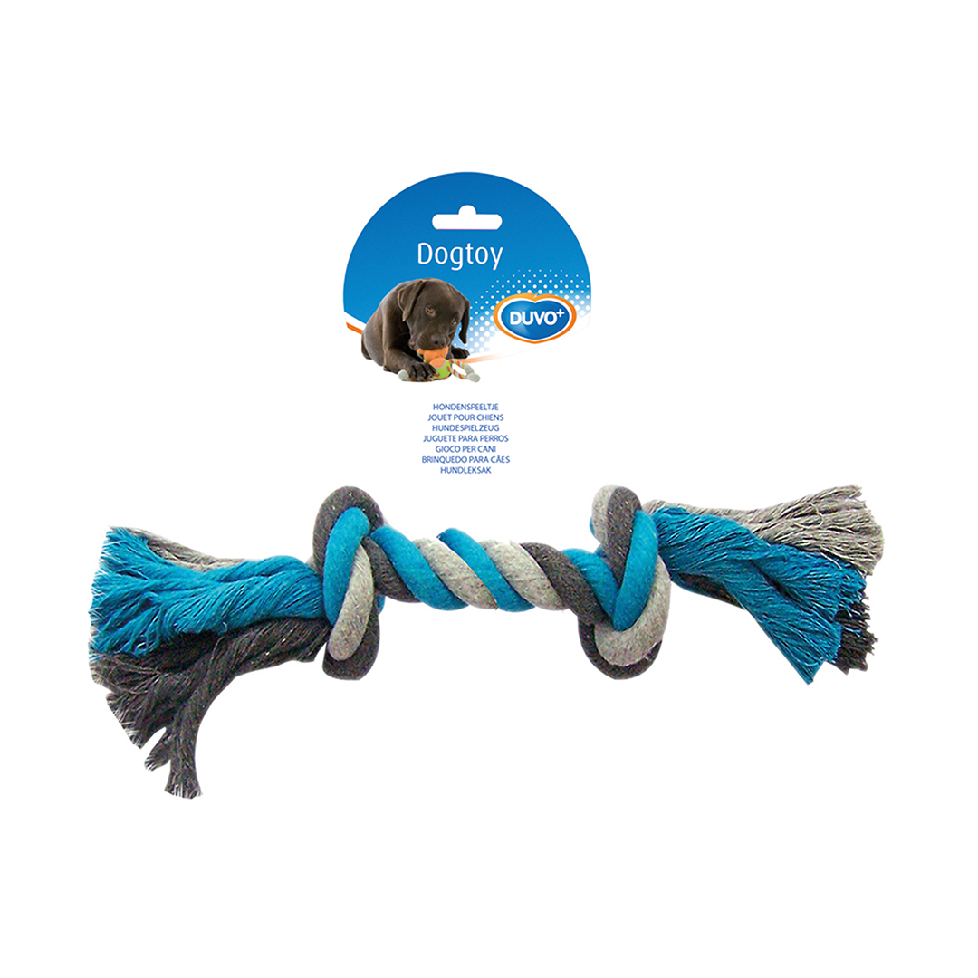 Duvoplus Katoen Knoop large 35 cm - 180 g - Blauw/Grijs/Ecru